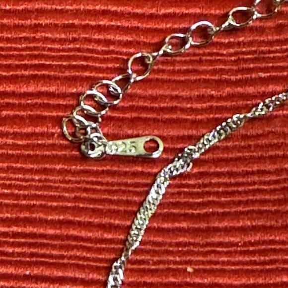 Sterling 925 Mother And Child Crystal Accent Pendant Necklace with extender50 - Picture 6 of 7